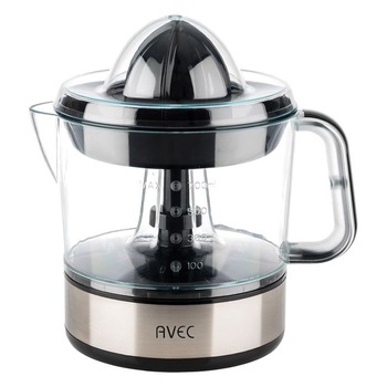 Storcator de fructe electric, Avec, capacitate 0.7 l, negru/argintiu, din otel inoxidabil, 40 W Storcator de fructe electric, Avec, capacitate 0.7 l, negru/argintiu, din otel inoxidabil, 40 W