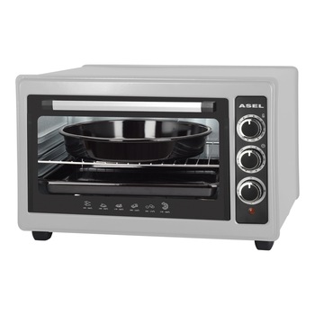 Cuptor electric Asel, 40 Litri, 1300W, Gratar, Tava rotunda, Tava dreptunghiulara, Gri Cuptor electric Asel, 40 Litri, 1300W, Gratar, Tava rotunda, Tava dreptunghiulara, Gri