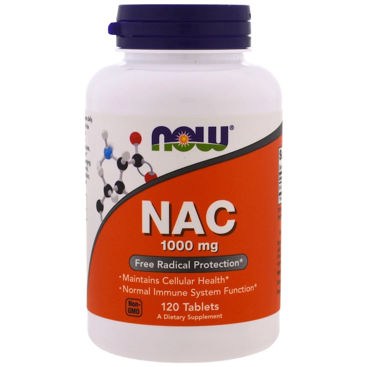 Хранителна добавка Now Foods NAC, 120 таблетки, 1000 мг