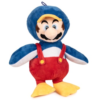 Jucarie de plus Super Mario Bros - Mario Penguin, multicolor, inaltime 30 cm Jucarie de plus Super Mario Bros - Mario Penguin, multicolor, inaltime 30 cm