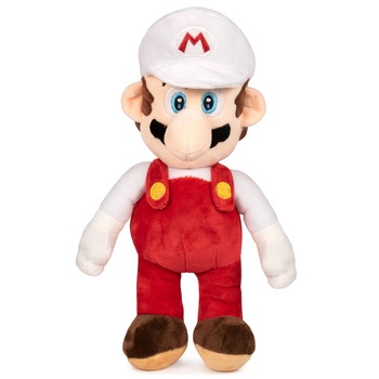 Jucarie de plus Super Mario Bros - Mario Blanco, multicolor, inaltime 35 cm Jucarie de plus Super Mario Bros - Mario Blanco, multicolor, inaltime 35 cm