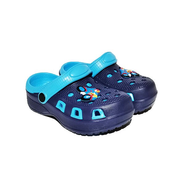 Saboti copii perforati cu bareta Trendd Duo, Bleumarin/Bleu