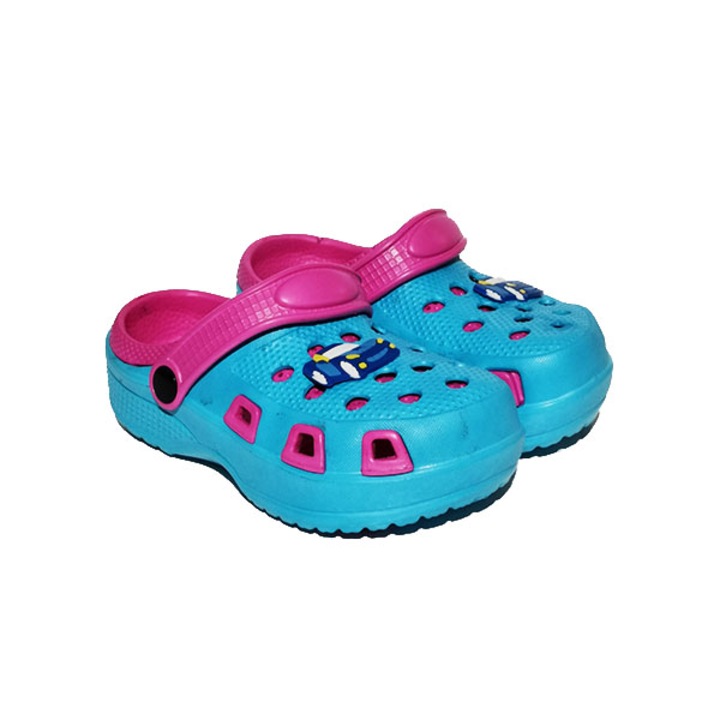 Saboti copii perforati cu bareta Trendd Duo, Roz/Albastru deschis