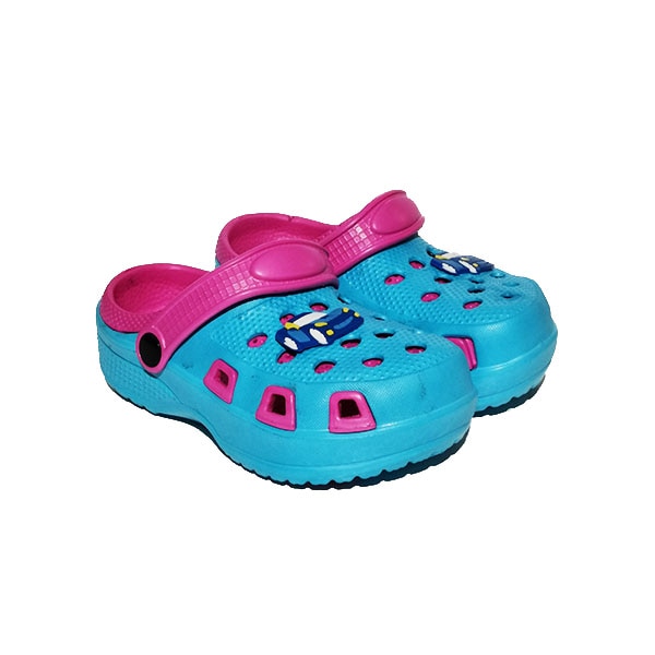 Saboti copii perforati cu bareta Trendd Duo, Bleu/Roz