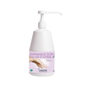 Sapun antibacterian Dermanios Scrub Chlorhexidine 4%, flacon 1 litru Sapun antibacterian Dermanios Scrub Chlorhexidine 4%, flacon 1 litru