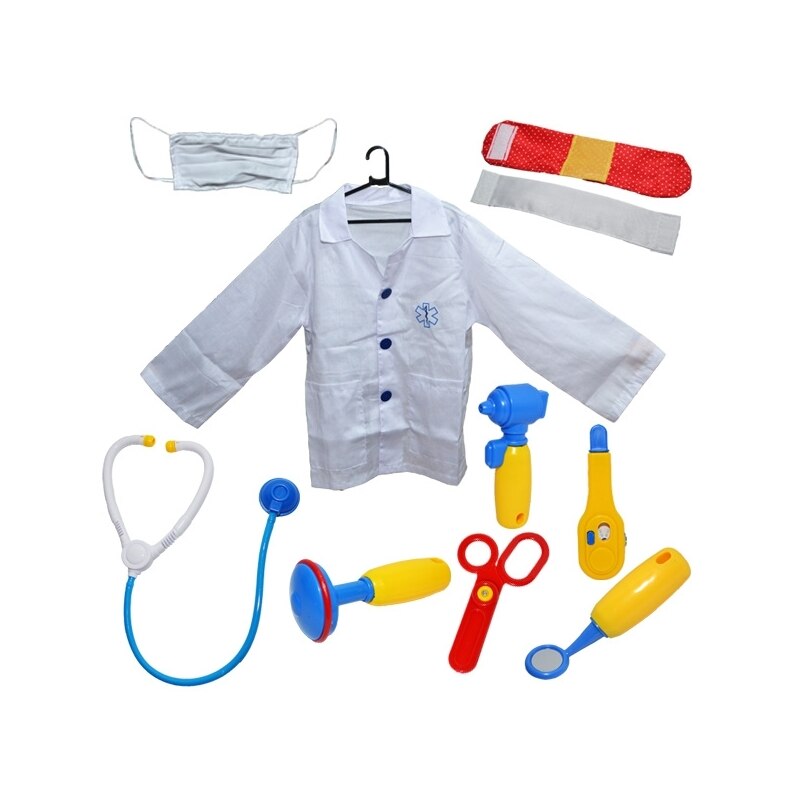 Costum doctor cu 10 accesorii, Multicolor, marime universala 3-7 ani