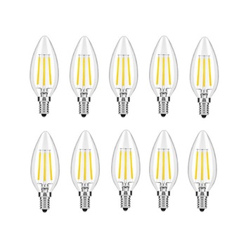 Set 10 becuri LED Avide Filament, E14, 4W (41W), 480 lm, A++, lumina neutra(4000K) Set 10 becuri LED Avide Filament, E14, 4W (41W), 480 lm, A++, lumina neutra(4000K)