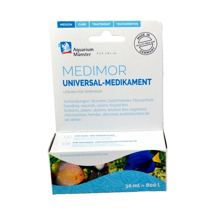 Tratament pesti acvariu - Aquarium Munster MEDIMOR 30 ml pentru 800 l Fresh/Marin