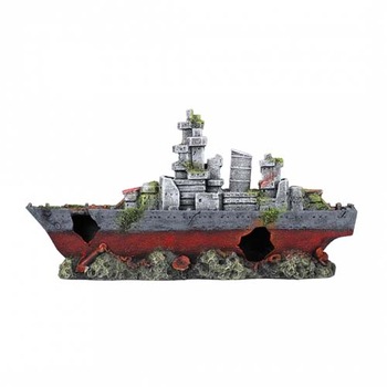 Decor pentru acvariu, Warship, Ebi, 39x10x20 cm, Multicolor Decor pentru acvariu, Warship, Ebi, 39x10x20 cm, Multicolor