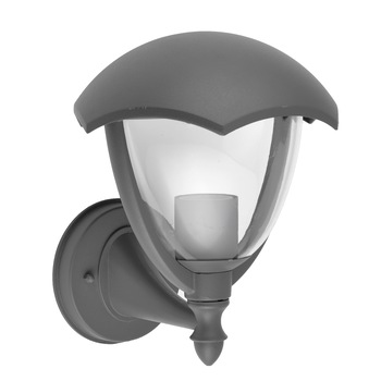 Aplica exterior Well Venezia, E27, 60W, IP44, varf sus, Gri inchis Aplica exterior Well Venezia, E27, 60W, IP44, varf sus, Gri inchis