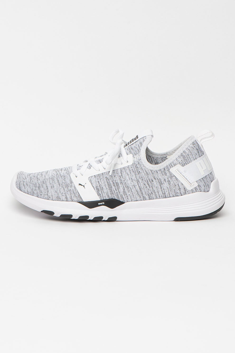 Puma, Pantofi din plasa tricotata pentru alergare Contender, Alb/Negru, 7