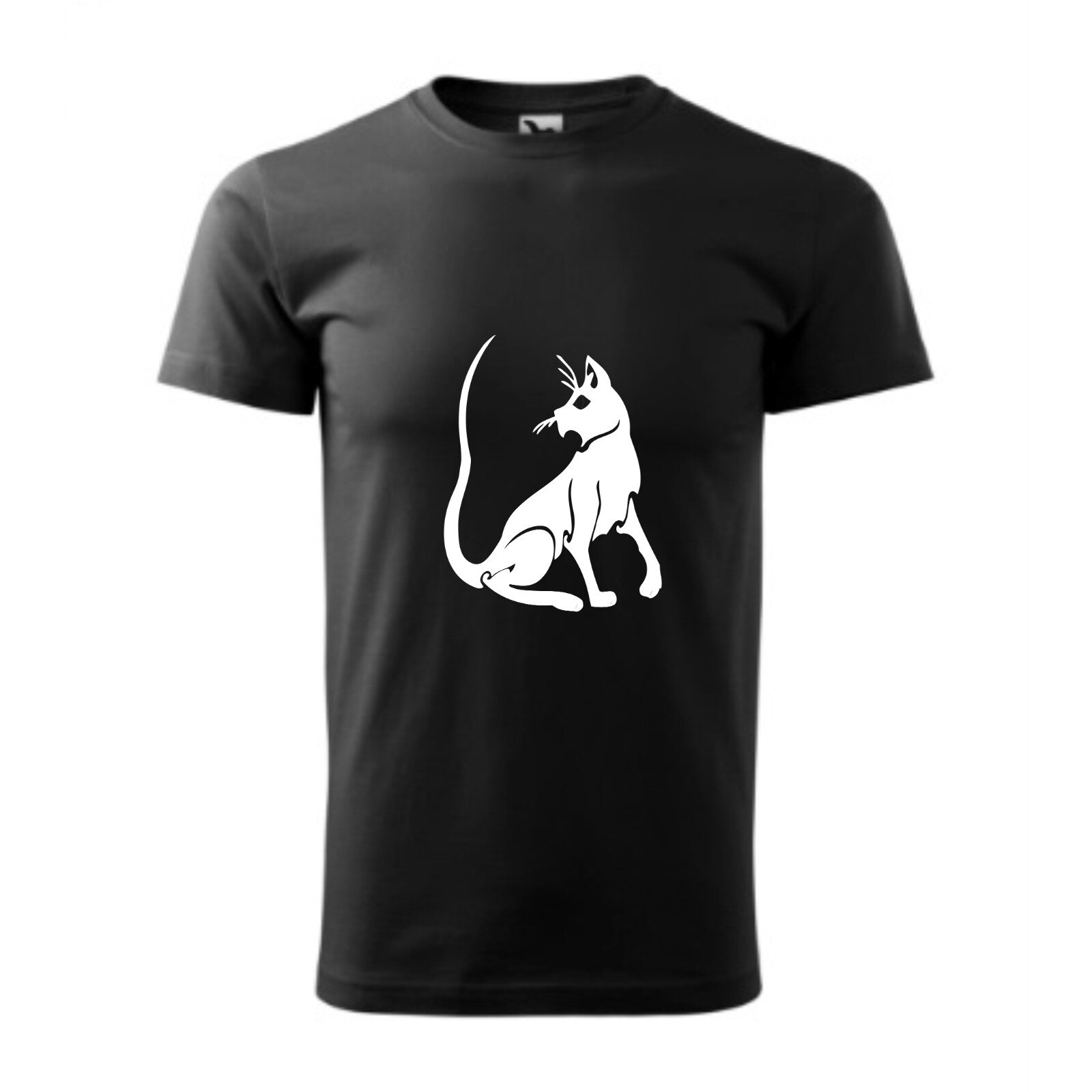Tricou basic barbati personalizat, Adler, bumbac, negru , XS Pisica eleganta