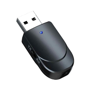 Adaptor bluetooth transmitator audio cu buton RX/TX, technologie BT 5.0 - Mini USB stereo AUX de 3,5 mm, pentru masini, PC sau TV Adaptor bluetooth transmitator audio cu buton RX/TX, technologie BT 5.0 - Mini USB stereo AUX de 3,5 mm, pentru masini, PC sau TV
