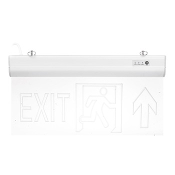 Lampa emergenta tip EXIT, Sageata in sus, Dimensiune 36.5 X 19.5 cm, Acumulator, Aluminiu, Tavan, Perete, 220V, IP30 Lampa emergenta tip EXIT, Sageata in sus, Dimensiune 36.5 X 19.5 cm, Acumulator, Aluminiu, Tavan, Perete, 220V, IP30