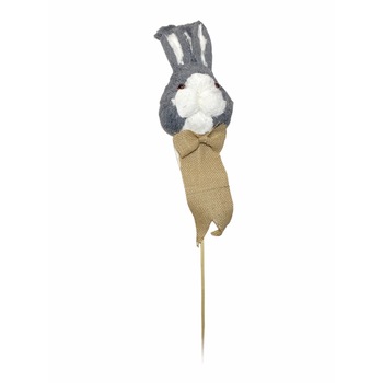 Iepuras decorativ pentru aranjamentele de Paste, Atelier, Alb/Gri, 57cm Iepuras decorativ pentru aranjamentele de Paste, Atelier, Alb/Gri, 57cm
