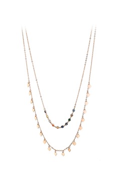 Loisir by Oxette, Colier placat cu aur rose de 14K, stratificat, decorat cu cristale, Auriu Loisir by Oxette, Colier placat cu aur rose de 14K, stratificat, decorat cu cristale, Auriu