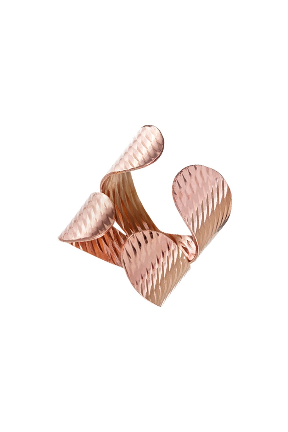OXETTE, Cercei placati cu aur de 19K, cu model asimetric, Auriu rose