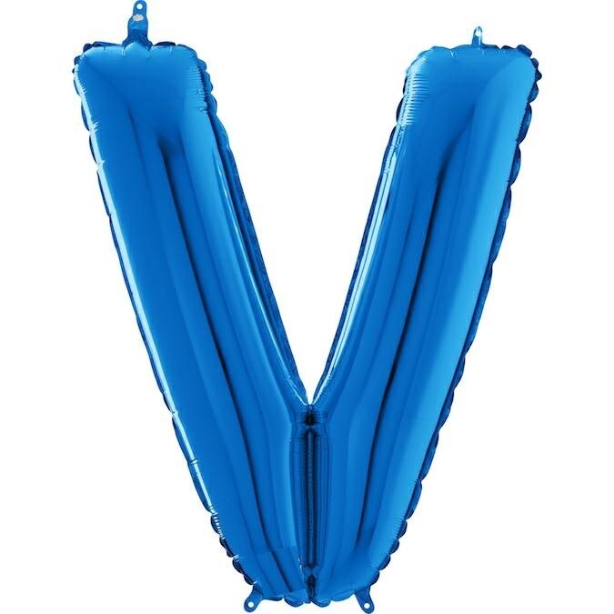 Balon folie litera V albastru 66 cm