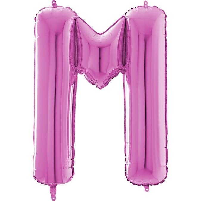Balon folie litera M Roz 66 cm