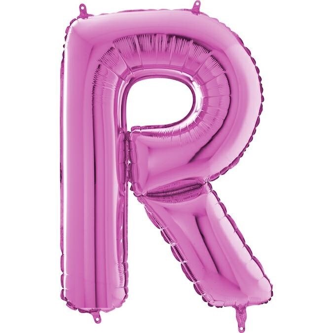 Balon folie litera R Roz 66 cm