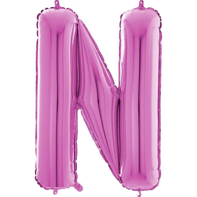 Balon folie litera N Roz 66 cm