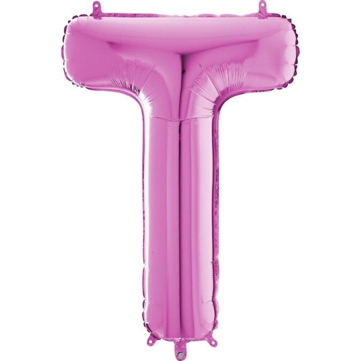 Balon folie litera T Roz 66 cm
