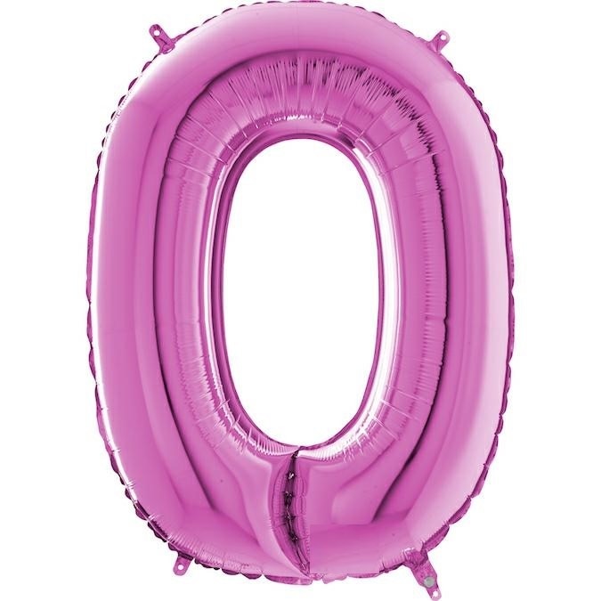 Balon folie litera O Roz 66 cm