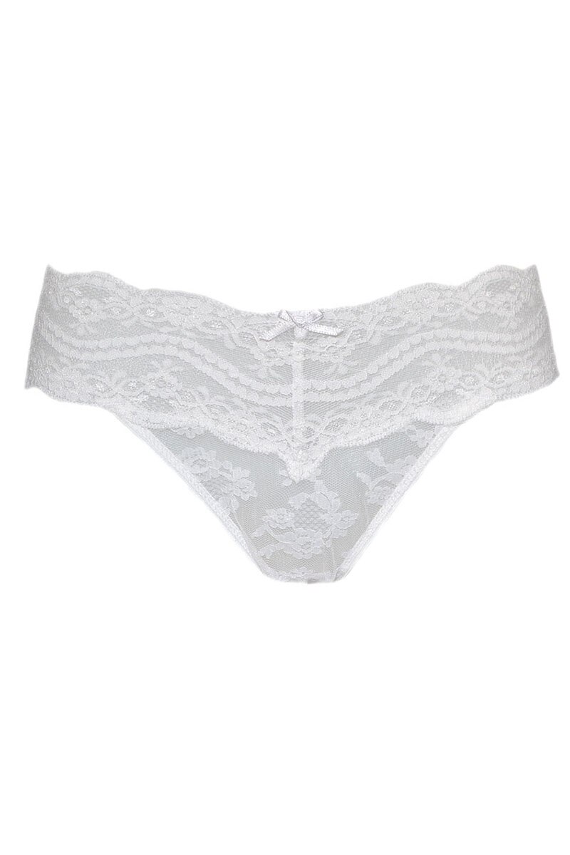 Chiloti tanga de dama Venerastyle, 961, Dantela, Alb