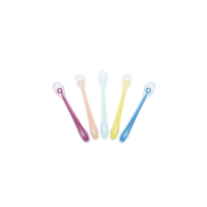 Set 5 Lingurite Multicolore, Babymoov, de silicon