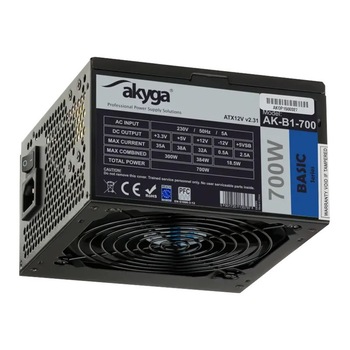 Sursa alimentare Akyga 700W Black Edition P4+4 PCI-E SATA PPFC 12 cm Sursa alimentare Akyga 700W Black Edition P4+4 PCI-E SATA PPFC 12 cm