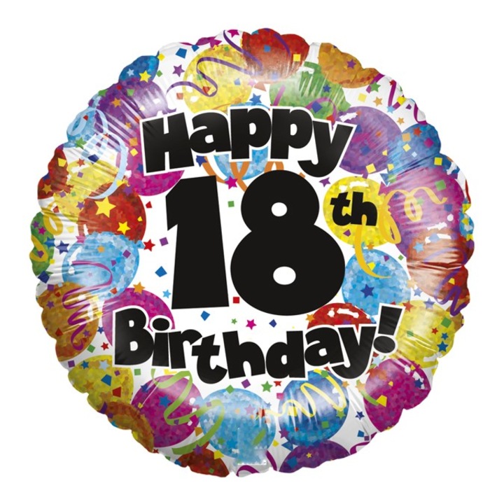 Balon folie rotund majorat multicolor 46 cm