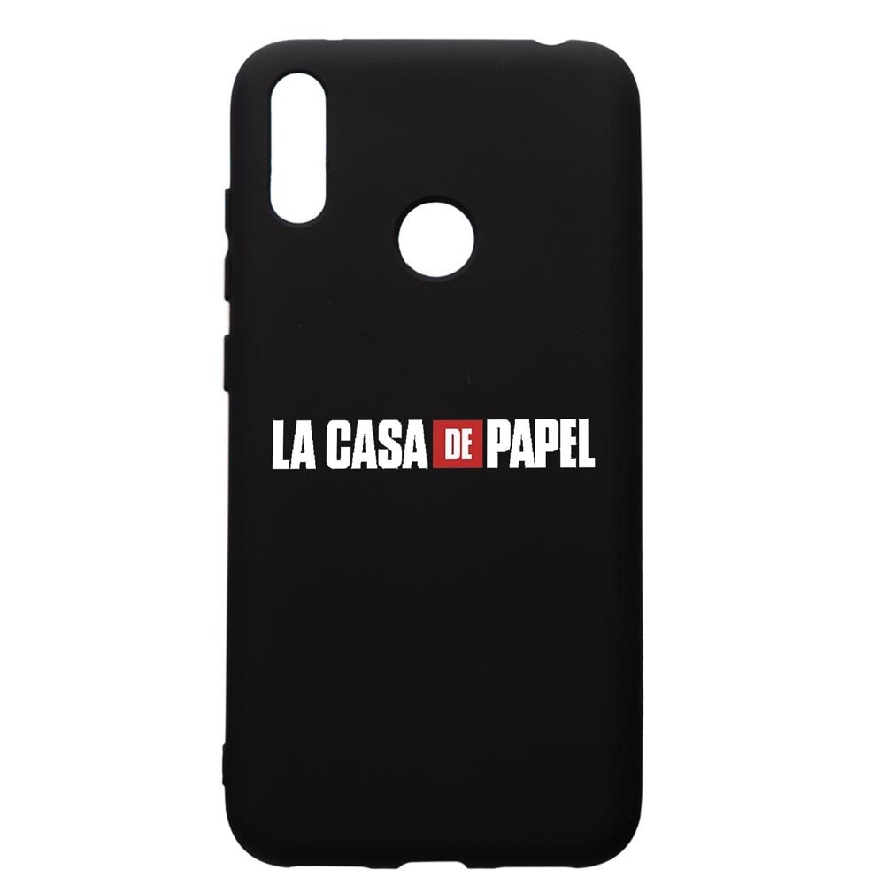 Husa de protectie Huawei Y7 2019, La Casa De Papel, silicon, cu interiorul din material textil, protectie camera, PB292