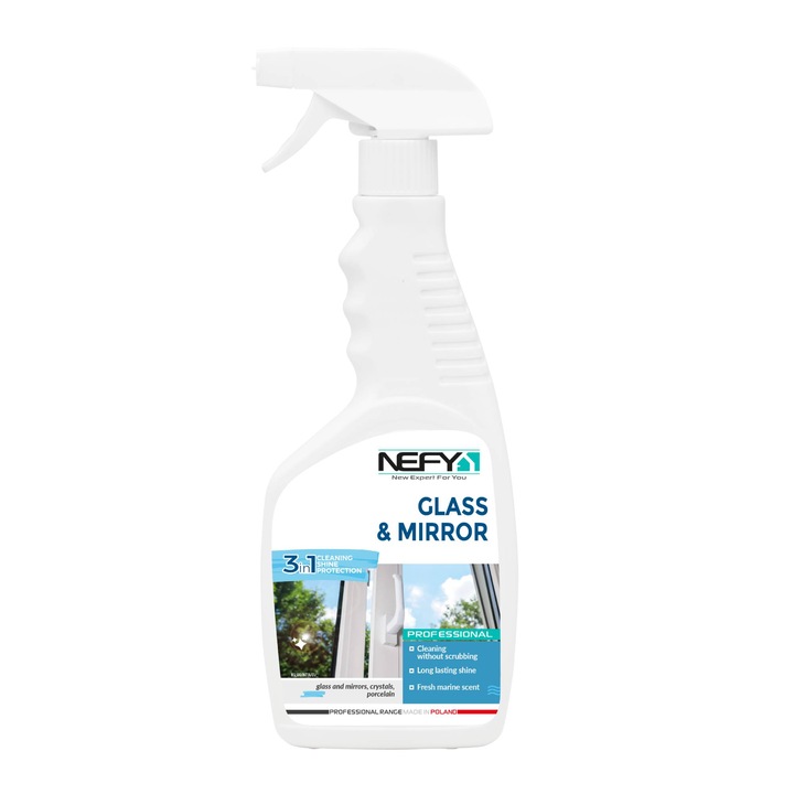 Solutie curatare geamuri si oglinzi Nefy 500 ml