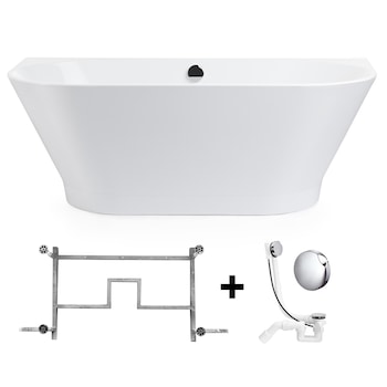 Cada de baie freestanding Kring Bristol 170x81x60cm, alb glossy, grosime 8mm, ovala, acril antibacterian Cada de baie freestanding Kring Bristol 170x81x60cm, alb glossy, grosime 8mm, ovala, acril antibacterian