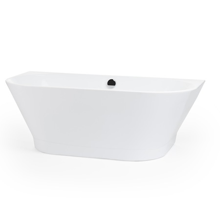 Cada de baie freestanding Kring Bristol 170x81x60cm, alb glossy, grosime 8mm, ovala, acril antibacterian