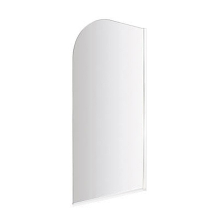 Параван за вана за баня Kring, 140x80 см, Фиксиран, Прозрачно стъкло 6 мм, Бял профил