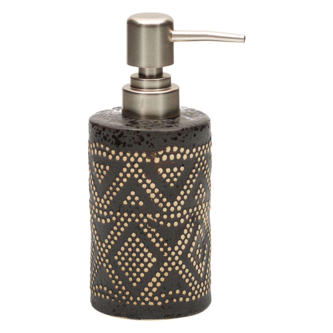 Dispenser pentru sapun,negru cu model puncte, 280ml