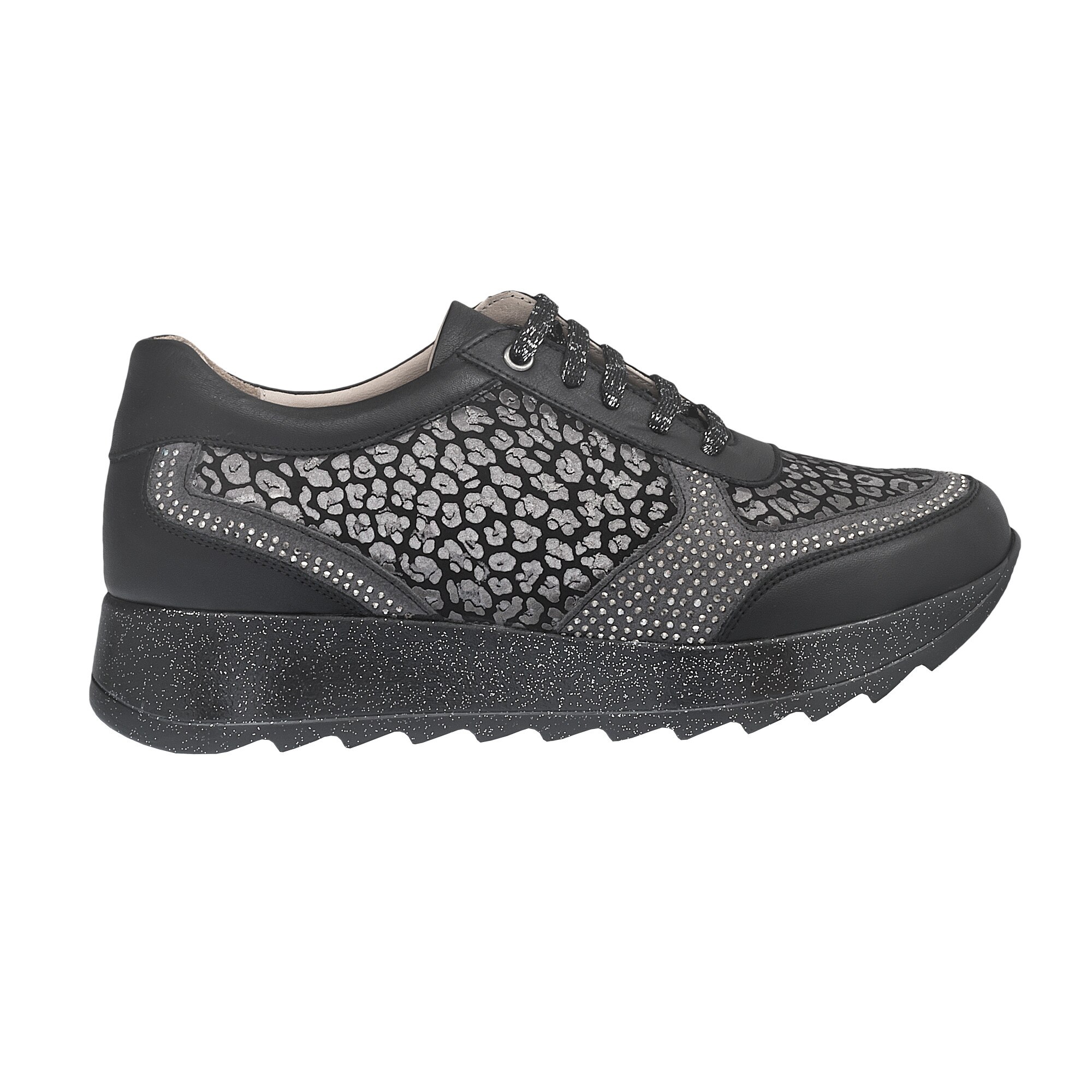 Pantofi dama Caspian 203, Negru / Gri