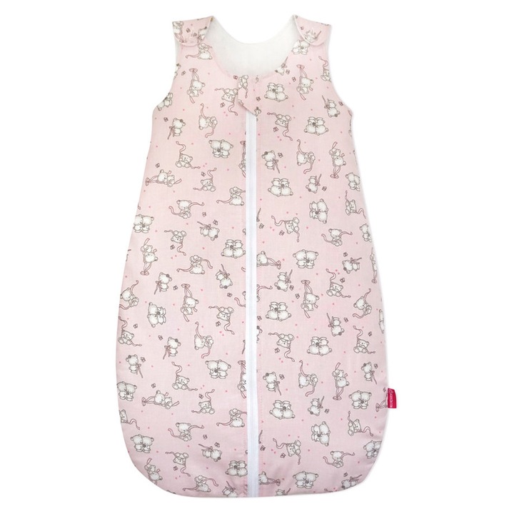 Sac de dormit, KidsDecor, vara 0.5 tog Loving Bear pink 60 cm