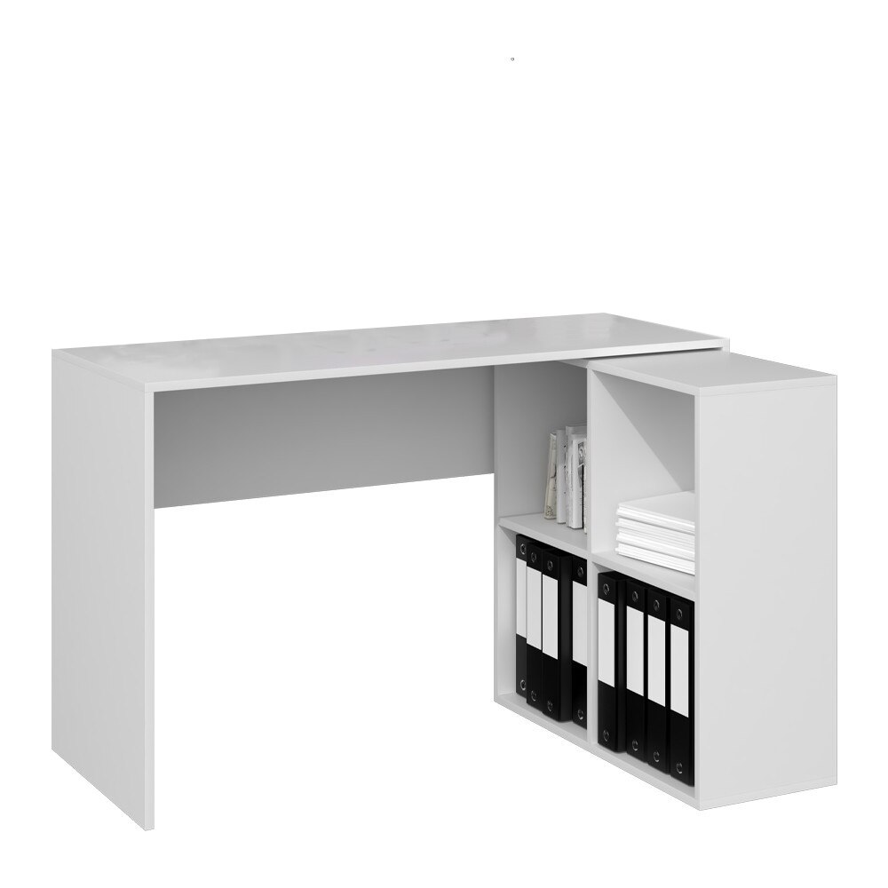 Birou Drohmo Plus, 2X2, cu rafturi, 76x120x50, alb