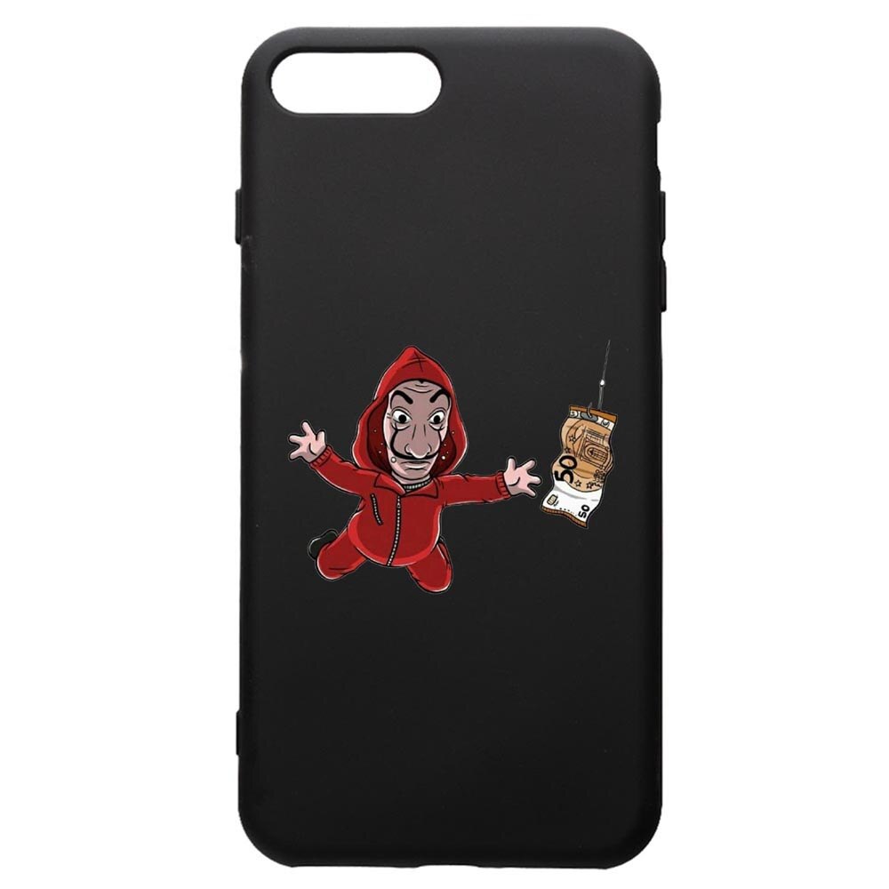 Husa de protectie Apple iPhone 8 Plus / iPhone 7 Plus, La Casa De Papel, silicon, cu interiorul din material textil, protectie camera, PB294