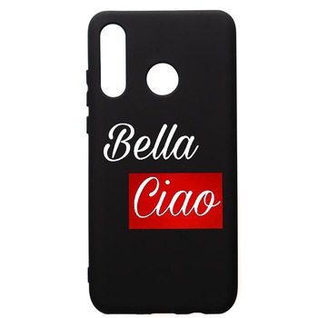 Husa de protectie Huawei P30 Lite, La Casa De Papel Ciao Bella, silicon, cu interiorul din material textil, protectie camera, PB293 Husa de protectie Huawei P30 Lite, La Casa De Papel Ciao Bella, silicon, cu interiorul din material textil, protectie camera, PB293