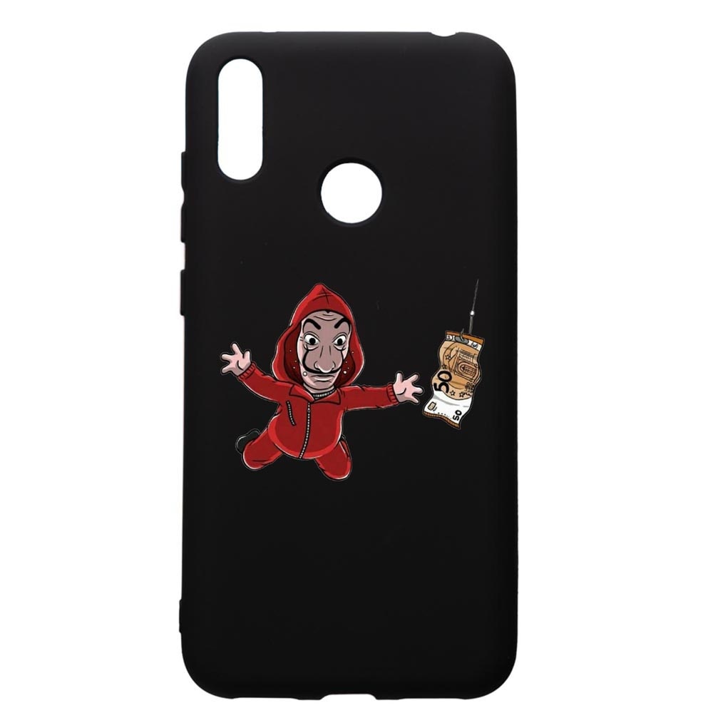 Husa de protectie Huawei Y7 2019, La Casa De Papel, silicon, cu interiorul din material textil, protectie camera, PB294