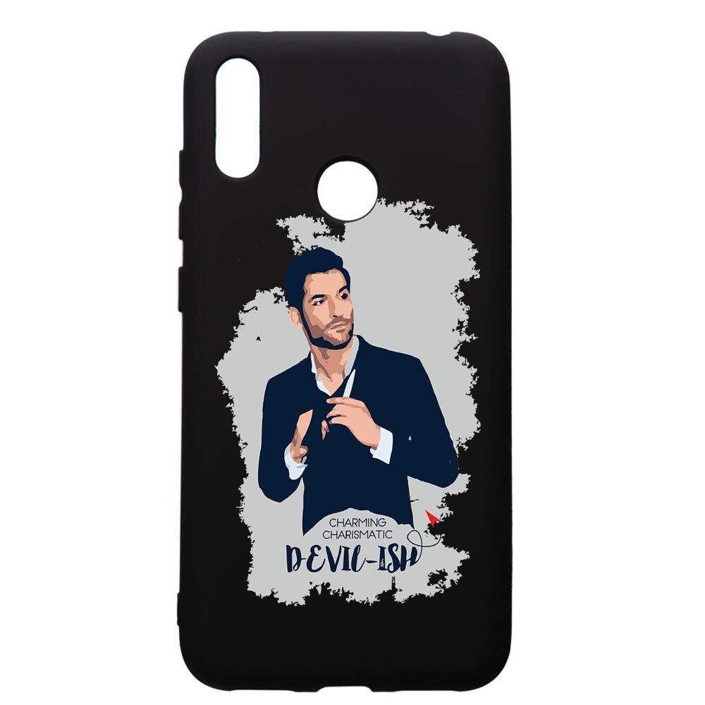 Husa de protectie Huawei Y7 2019, Lucifer, silicon, cu interiorul din material textil, protectie camera, PB299