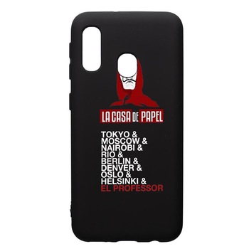 Husa de protectie Samsung Galaxy A20E, La Casa De Papel, silicon, cu interiorul din material textil, protectie camera, PB296 Husa de protectie Samsung Galaxy A20E, La Casa De Papel, silicon, cu interiorul din material textil, protectie camera, PB296