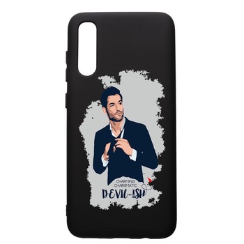 Husa de protectie Samsung Galaxy A50, Lucifer, silicon, cu interiorul din material textil, protectie camera, PB299 Husa de protectie Samsung Galaxy A50, Lucifer, silicon, cu interiorul din material textil, protectie camera, PB299