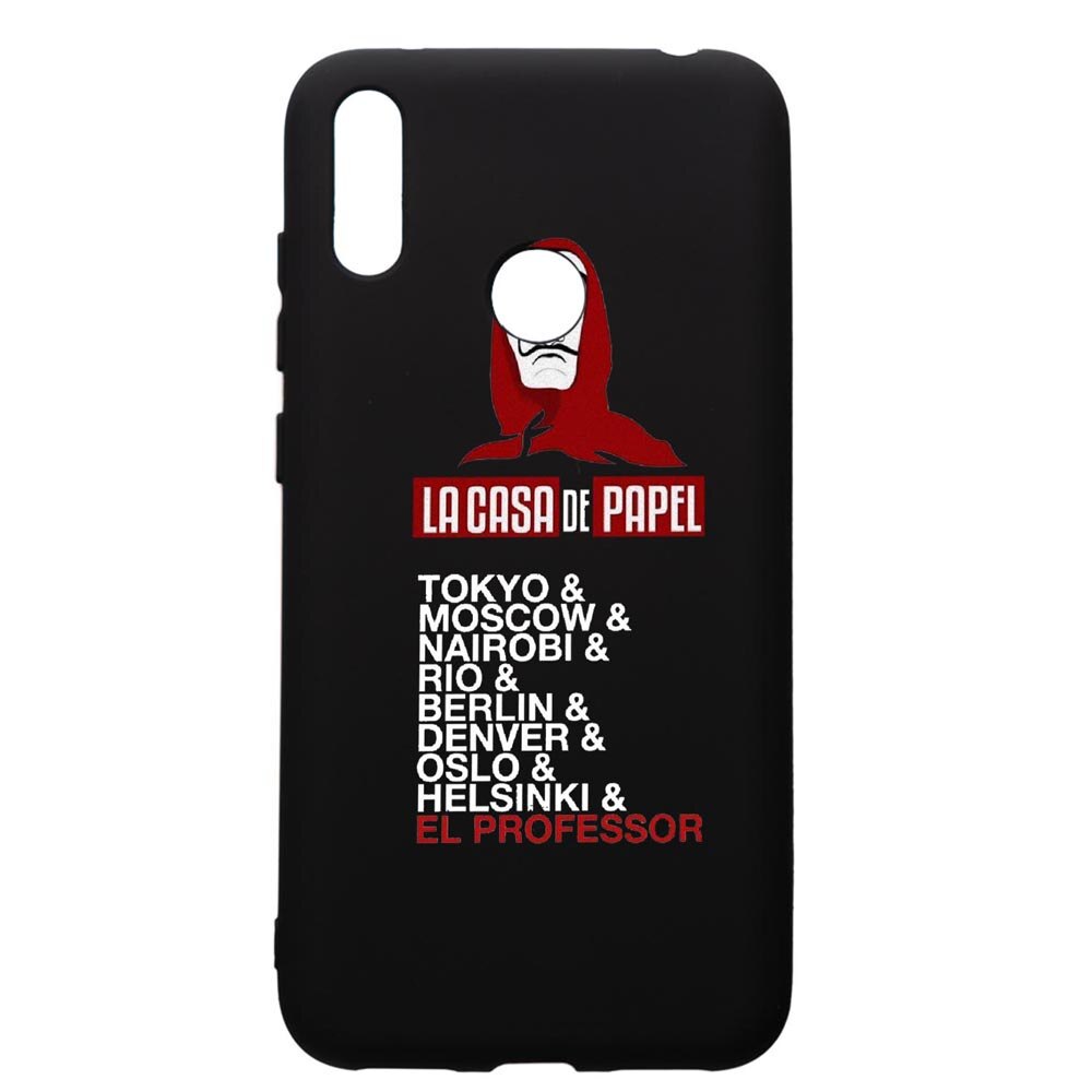 Husa de protectie Huawei Y7 2019, La Casa De Papel, silicon, cu interiorul din material textil, protectie camera, PB296