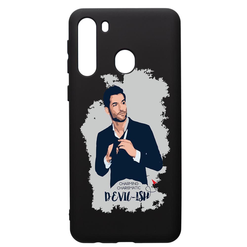 Husa de protectie Samsung Galaxy A21S, Lucifer, silicon, cu interiorul din material textil, protectie camera, PB299