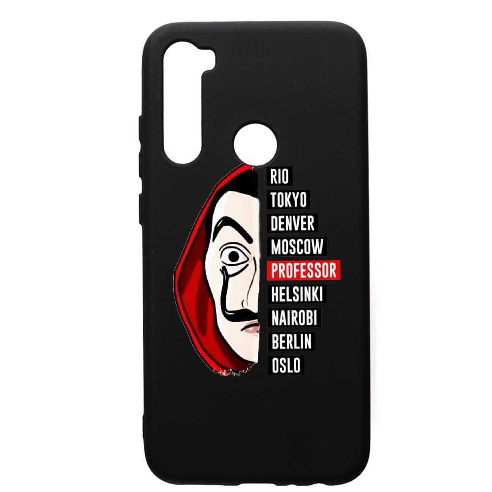 Husa de protectie Xiaomi Redmi Note 8, La Casa De Papel, silicon, cu interiorul din material textil, protectie camera, PB302