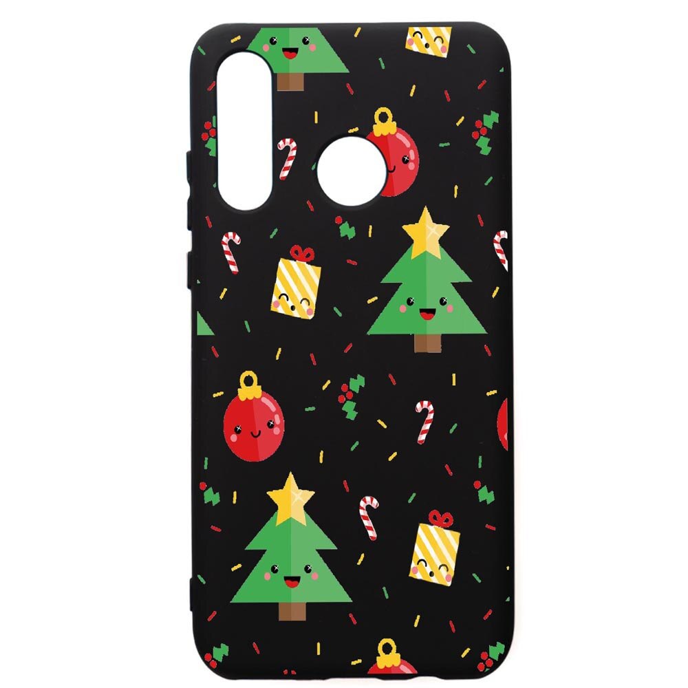 Husa de protectie Huawei P30 Lite, Xmas, silicon, cu interiorul din material textil, protectie camera, PB309